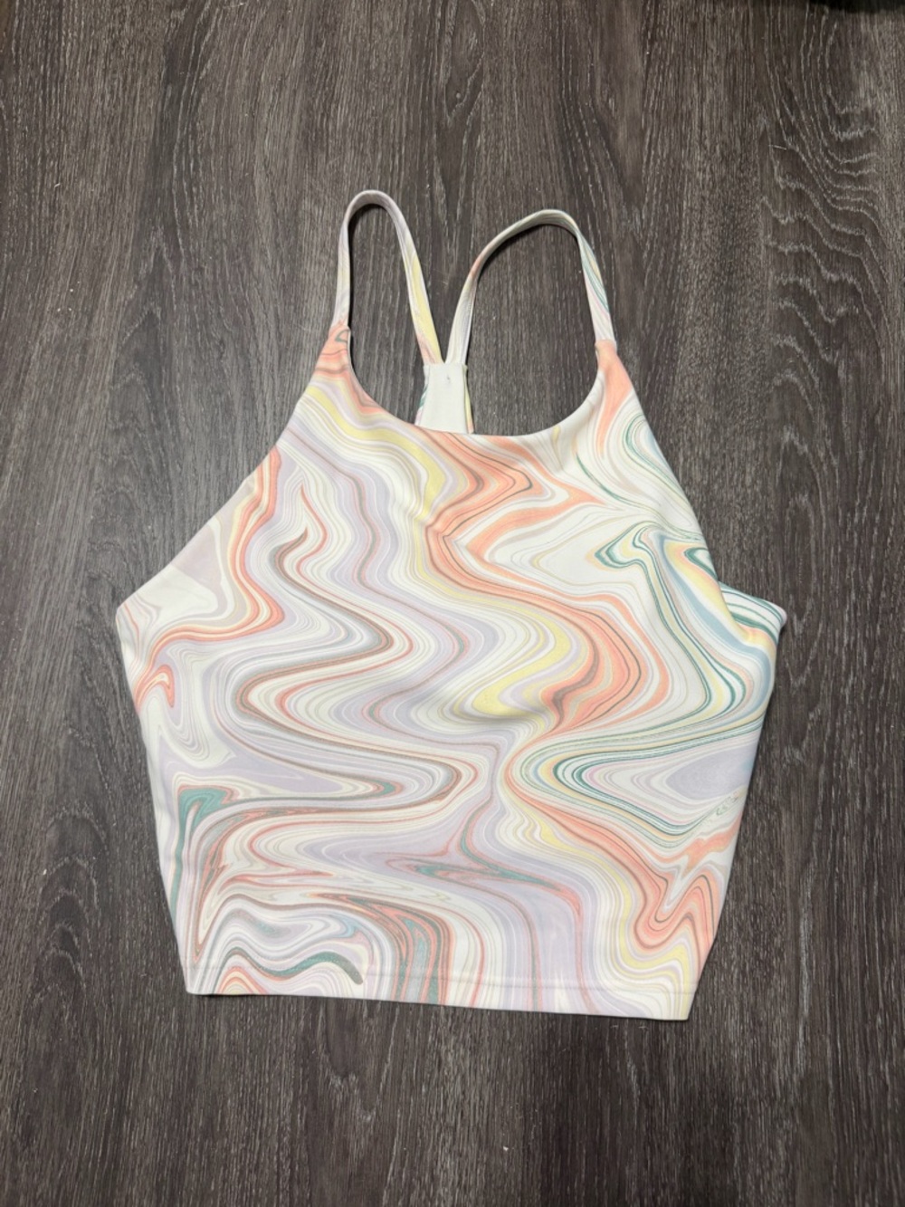 Old Navy Pastel Marbled High Neck Crop Tank